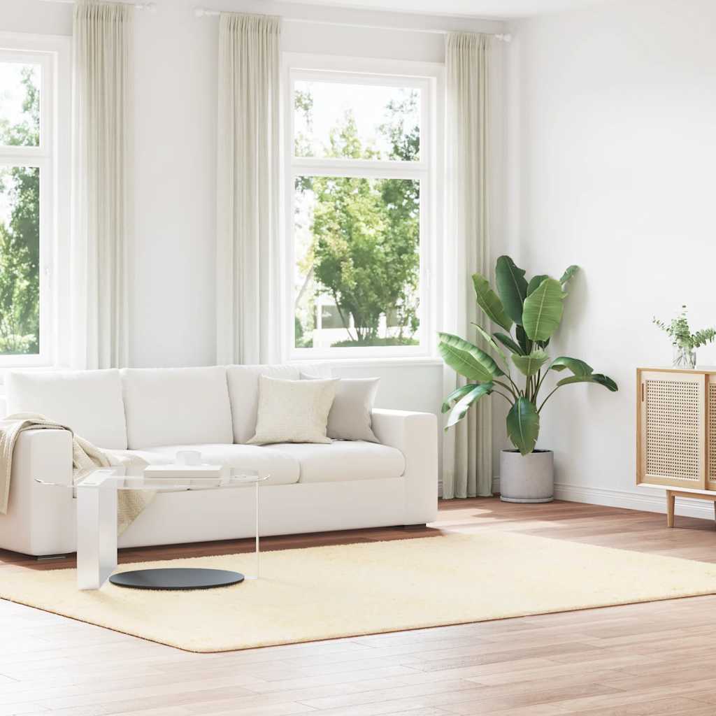 Teppich Shaggy Hochflor Navarra Polyester Creme