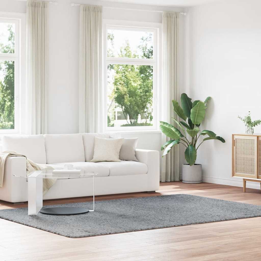 Teppich Shaggy Hochflor Navarra Polyester Silbergrau