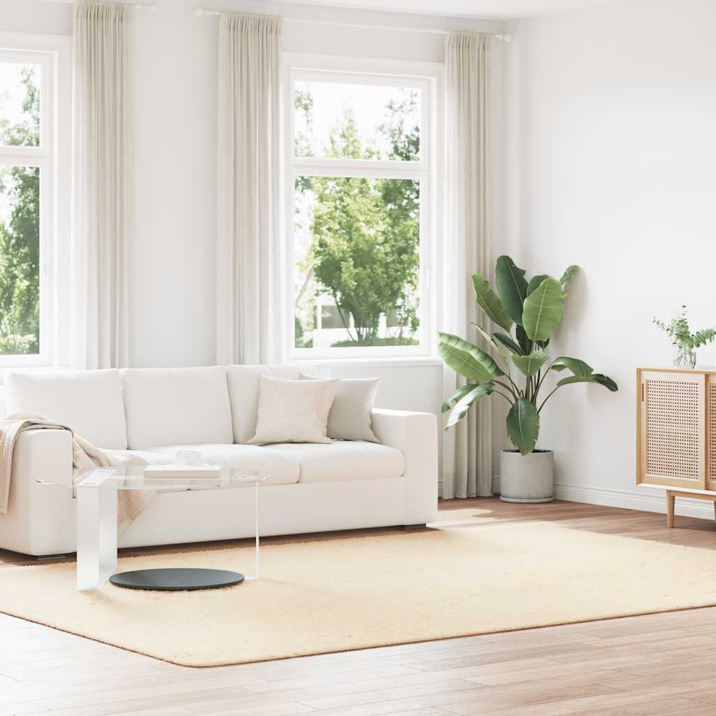 Teppich Shaggy Hochflor Navarra Polyester Creme