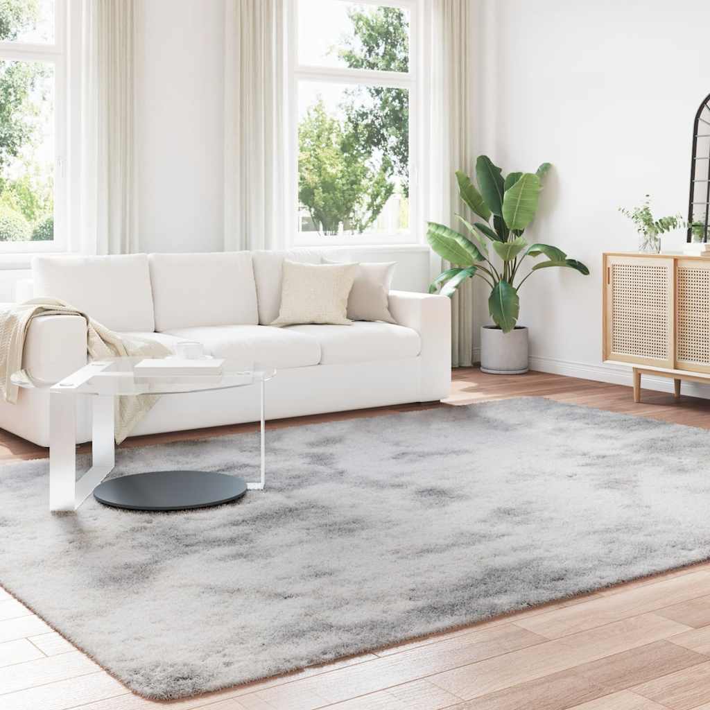 Teppich Shaggy Hochflor Navarra Polyester Silbergrau