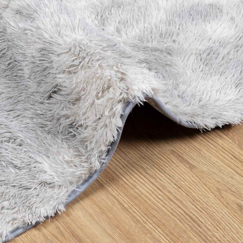 Teppich Shaggy Hochflor Navarra Polyester Silbergrau