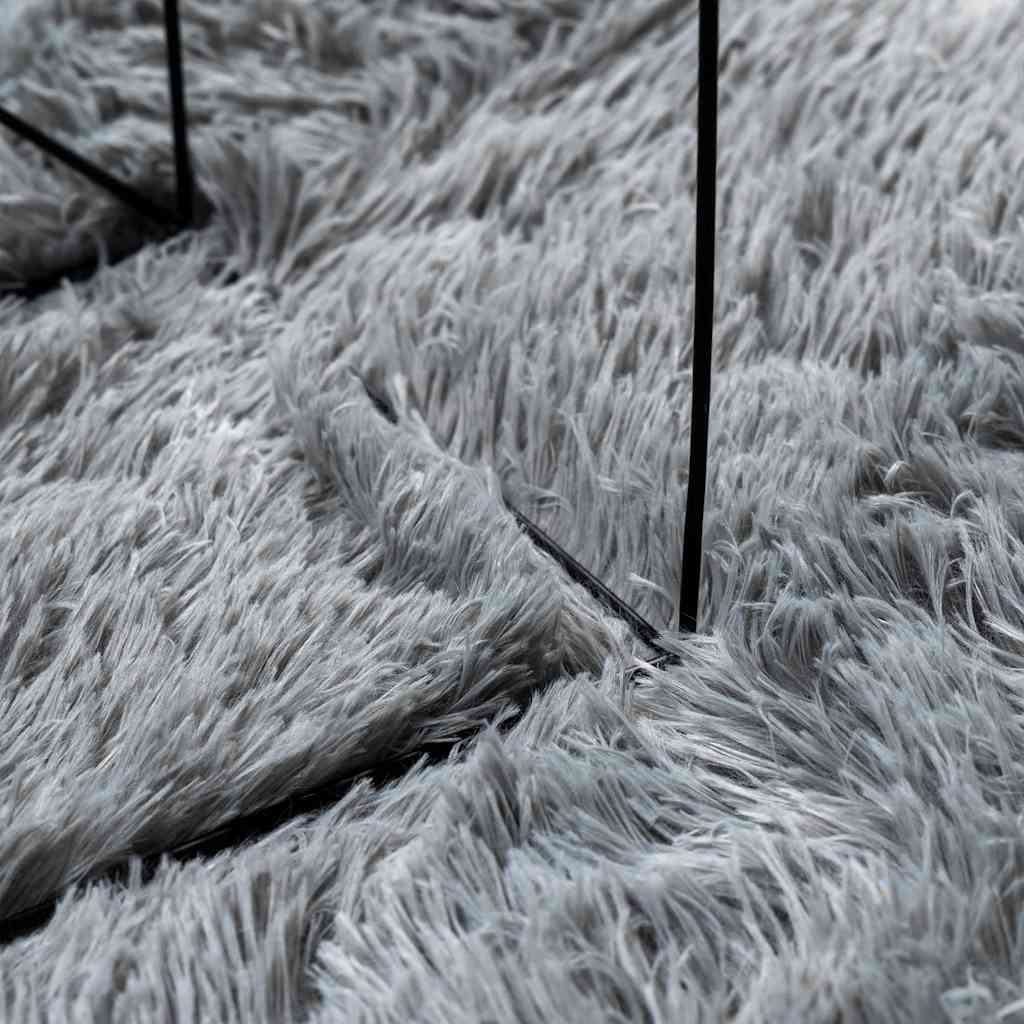 Teppich Shaggy Hochflor Navarra Polyester Silbergrau