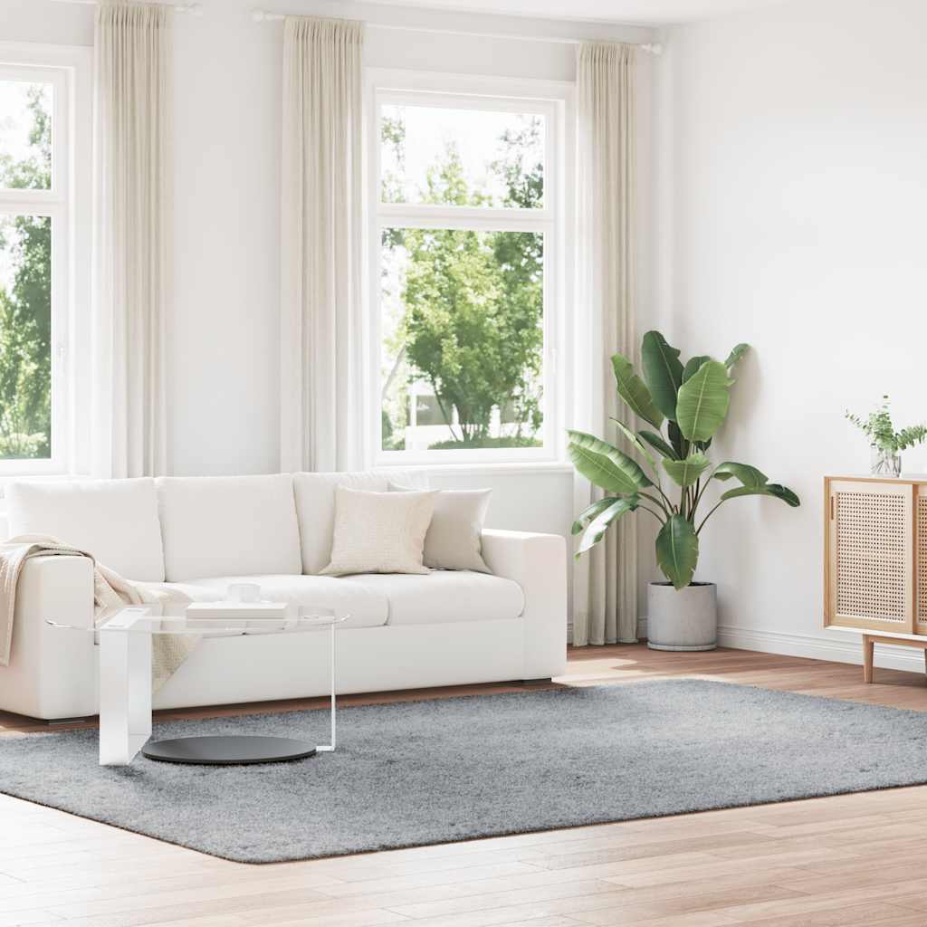 Teppich Shaggy Hochflor Navarra Polyester Silbergrau