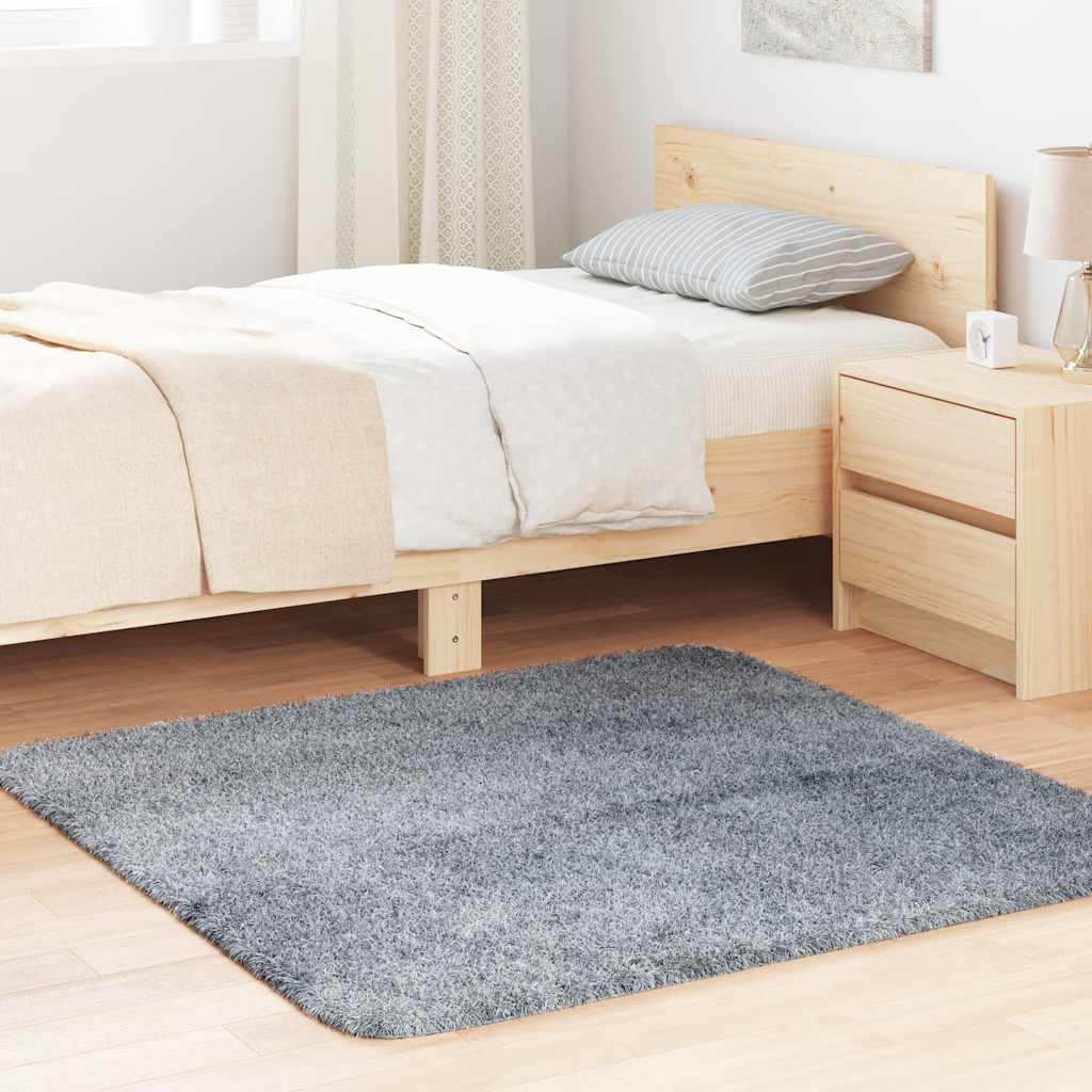 Teppich Shaggy Hochflor Navarra Polyester Silbergrau