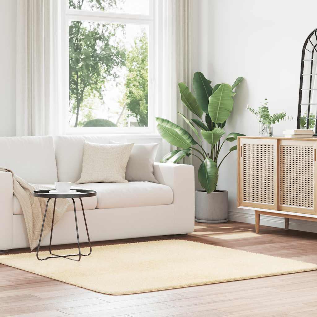 Teppich Shaggy Hochflor Navarra Polyester Creme
