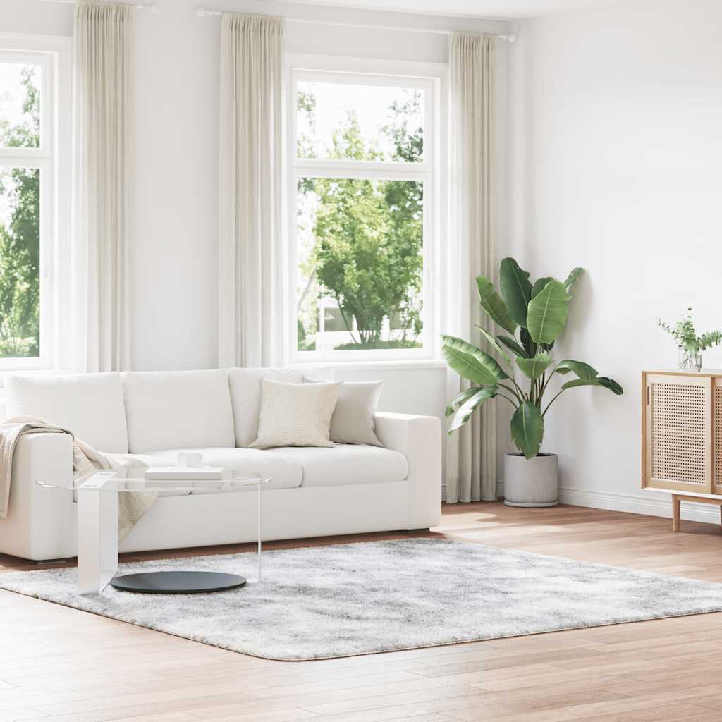 Teppich Shaggy Hochflor Navarra Polyester Silbergrau