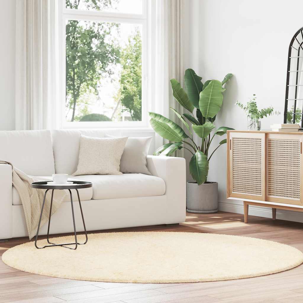 Teppich Shaggy Hochflor Navarra Polyester Creme