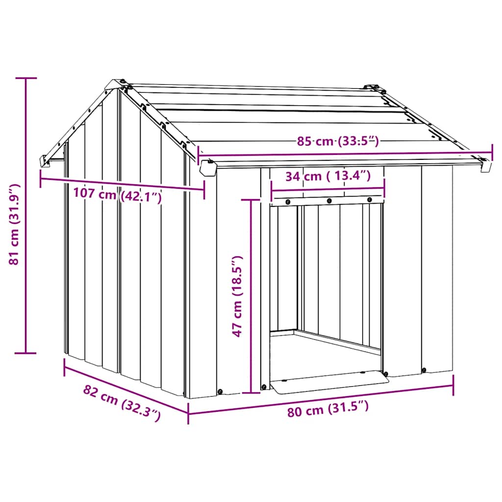 Hundehütte Mit Dach Verzinkter Stahl