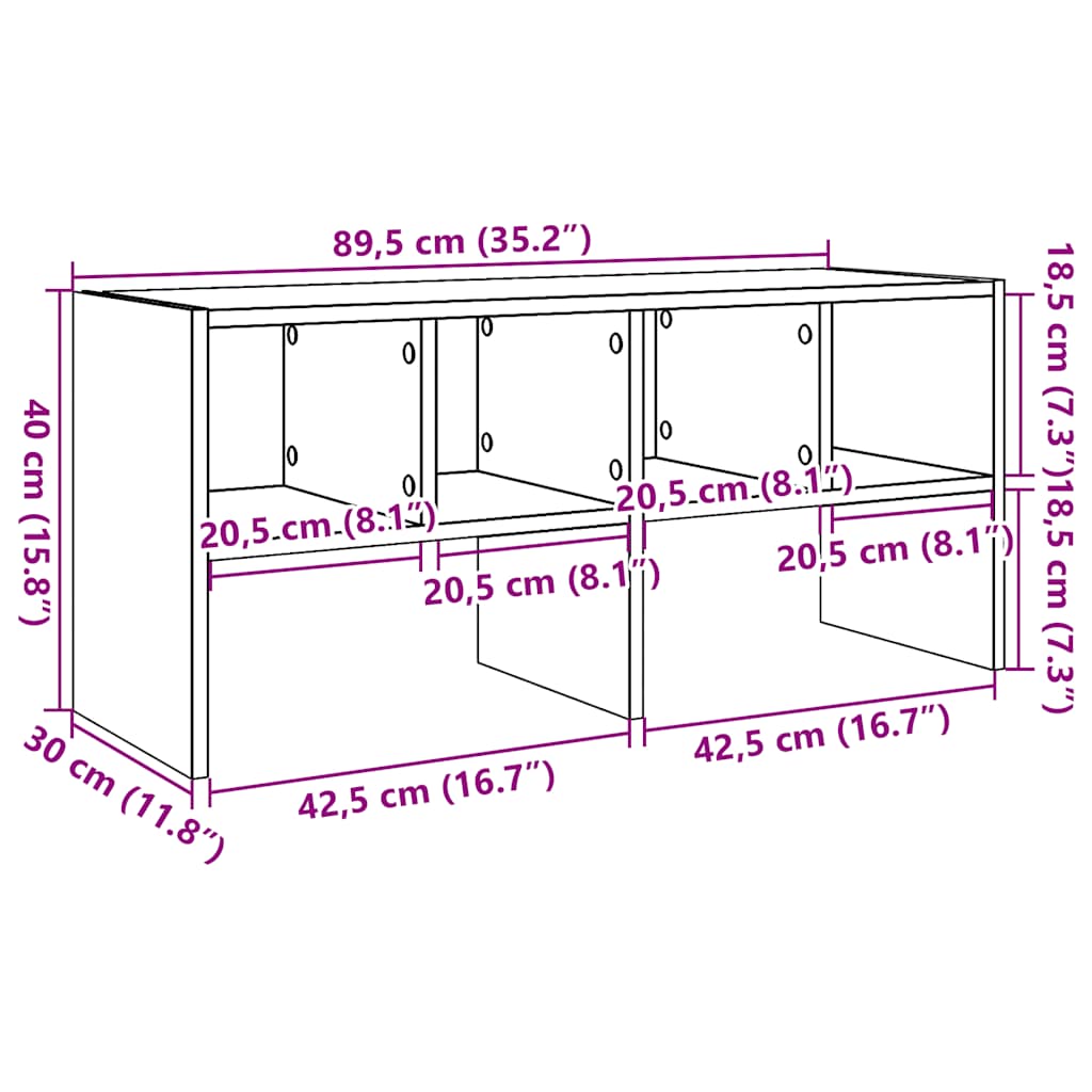 Schuhregal Stapelbar 89,5X30X40 Cm