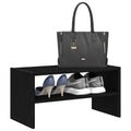 Schuhregale 2 Stück Stapelbar E Eiche 60X30X30,5 Cm Schwarz