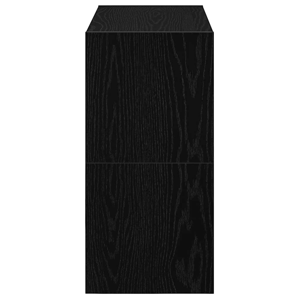 Schuhregale 2 Stück Stapelbar E Eiche 60X30X30,5 Cm Schwarz