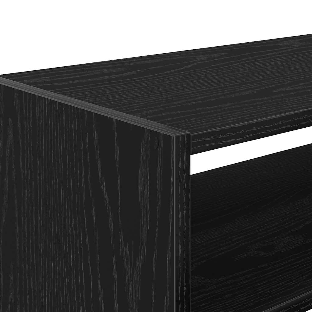 Schuhregale 2 Stück Stapelbar E Eiche 60X30X30,5 Cm Schwarz