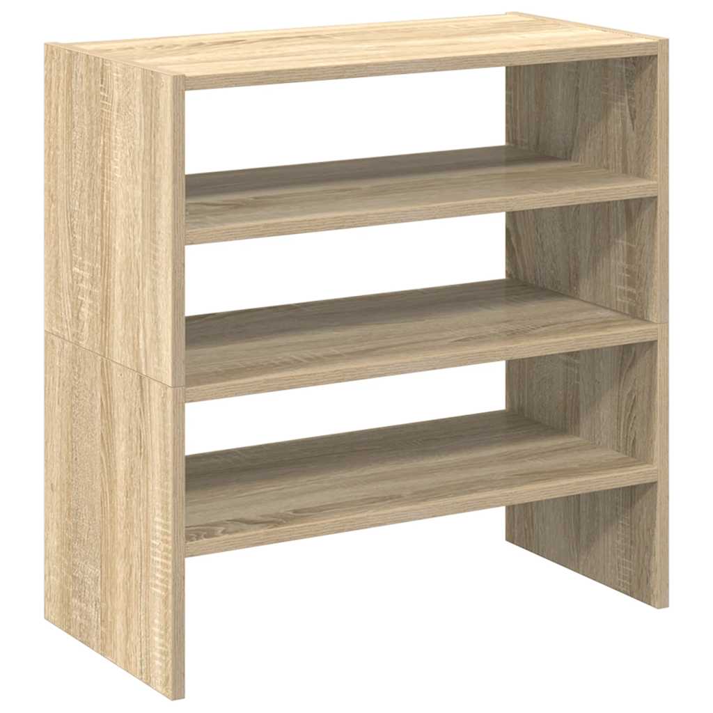 Schuhregale 2 Stk. Stapelbar Sonoma-Eiche 60X30X30,5 Cm Sonoma Eiche