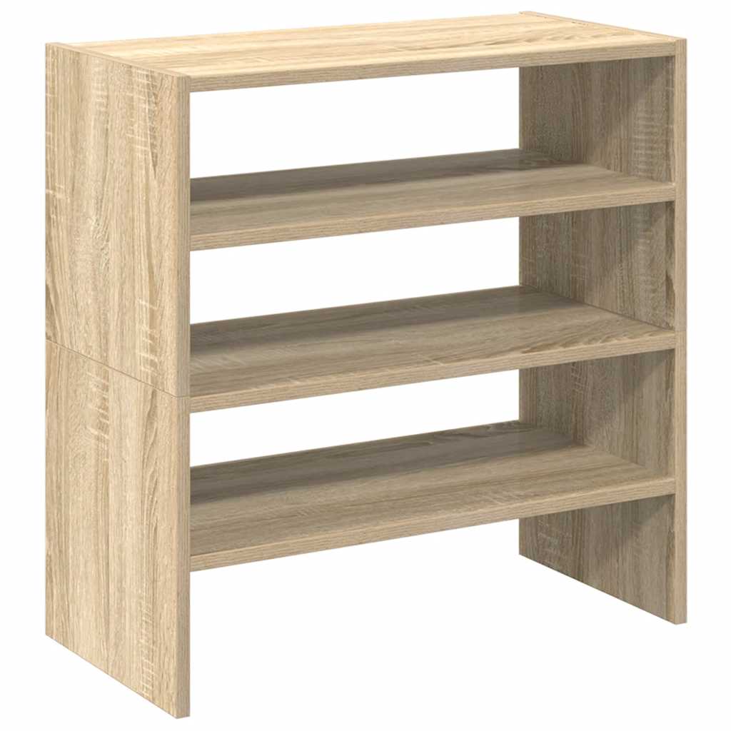 Schuhregale 2 Stk. Stapelbar Sonoma-Eiche 60X30X30,5 Cm Sonoma Eiche