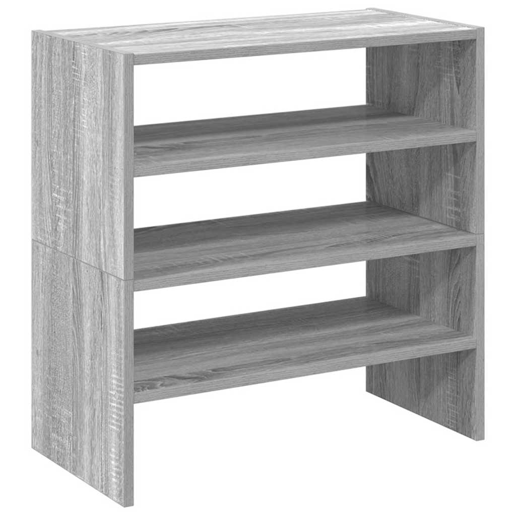 Schuhregale 2 Stk. Stapelbar 60X30X30,5 Cm Grau Sonoma