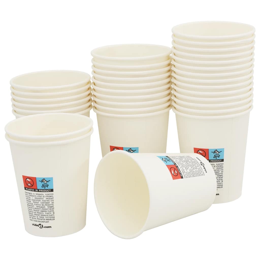 Pappbecher 1000 Stk. 8Oz 200Ml Weiß