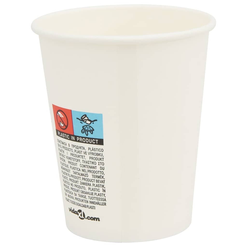Pappbecher 1000 Stk. 8Oz 200Ml Weiß