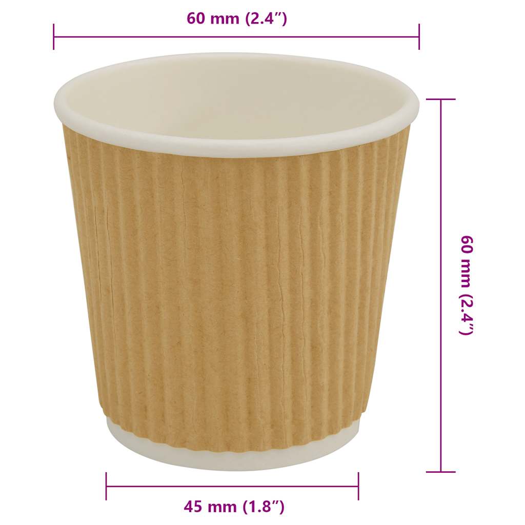 Pappbecher 1000 Stk. 4Oz 100Ml Braun