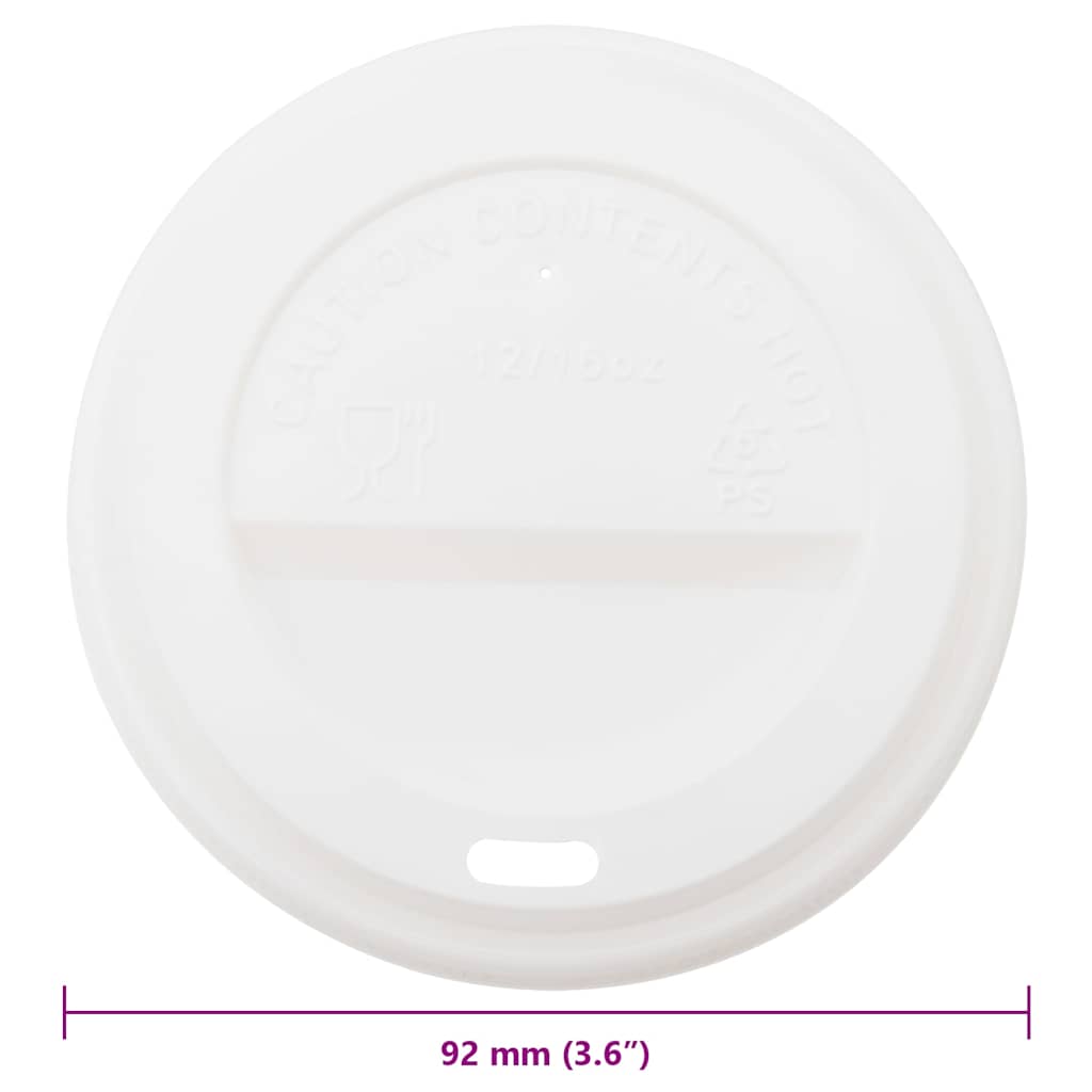 Deckel Für Pappbecher Ø 12Oz 16Oz 1000Stk. Weiß Kunststoff