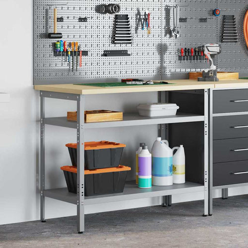 Arbeitstisch Grau 100 X 55 X 85 Cm Pulverbeschichteter Stahl