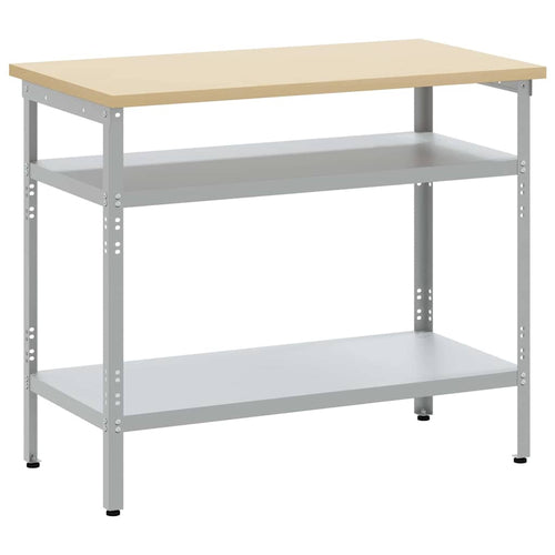 Arbeitstisch Grau 100 X 55 X 85 Cm Pulverbeschichteter Stahl