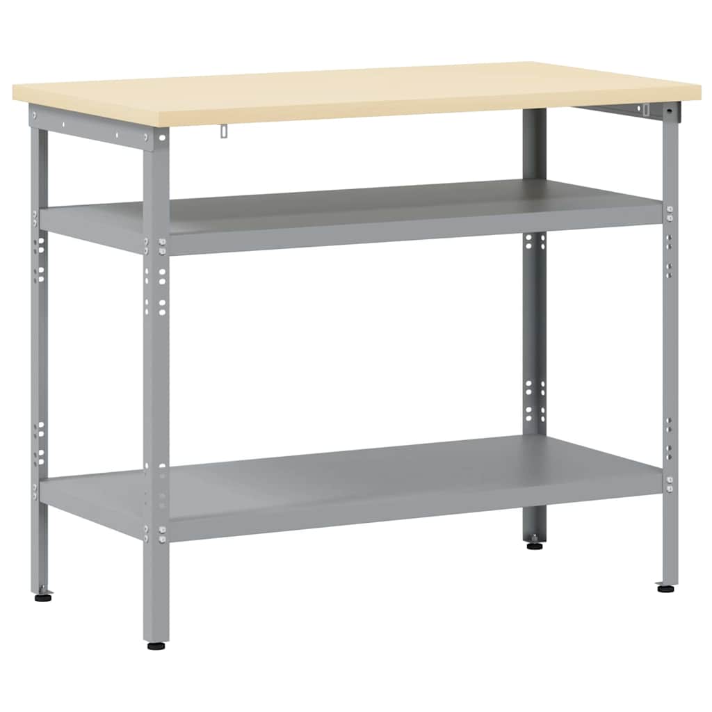 Arbeitstisch Grau 100 X 55 X 85 Cm Pulverbeschichteter Stahl