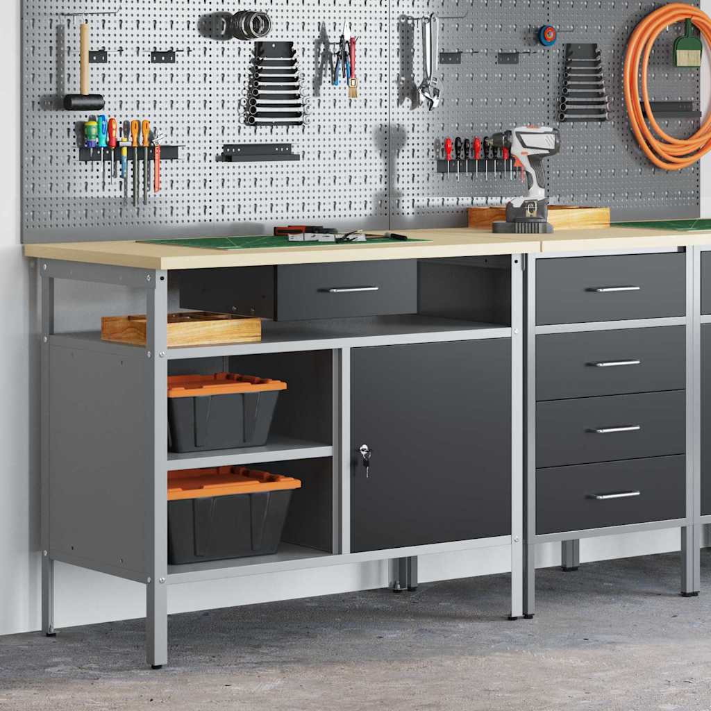 Werkbank Mit Schubladen Und Grau 100 X 55 X 85 Cm