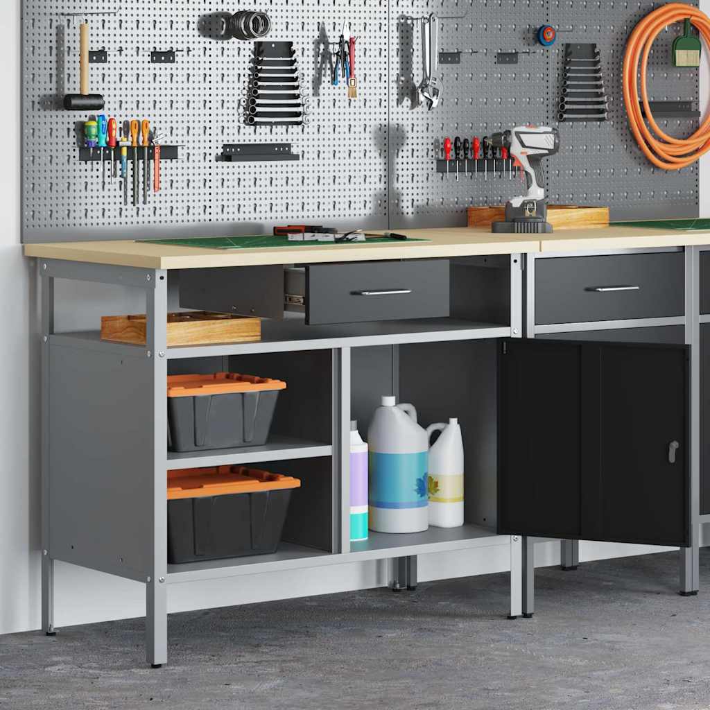 Werkbank Mit Schubladen Und Grau 100 X 55 X 85 Cm