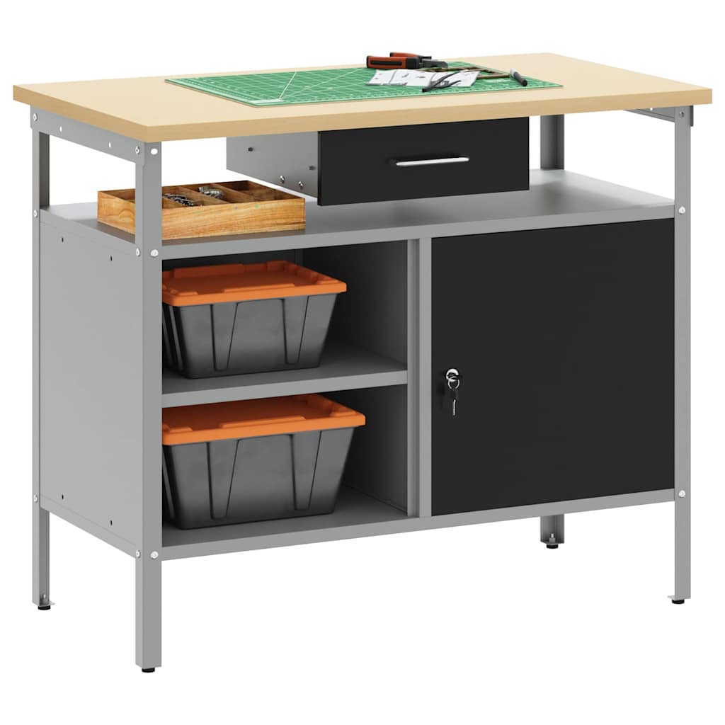 Werkbank Mit Schubladen Und Grau 100 X 55 X 85 Cm
