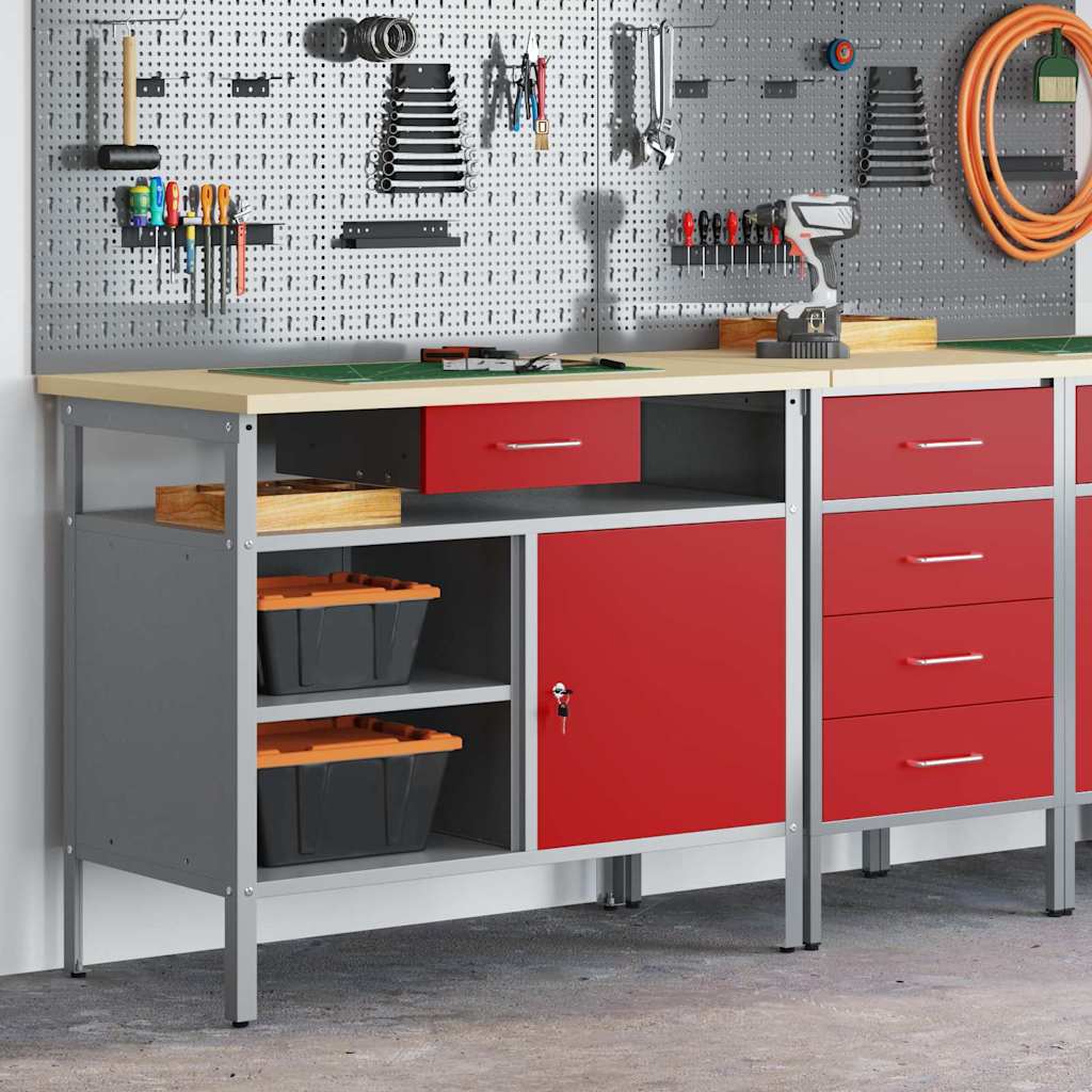 Werkbank Mit Schubladen Und Grau 100 X 55 X 85 Cm