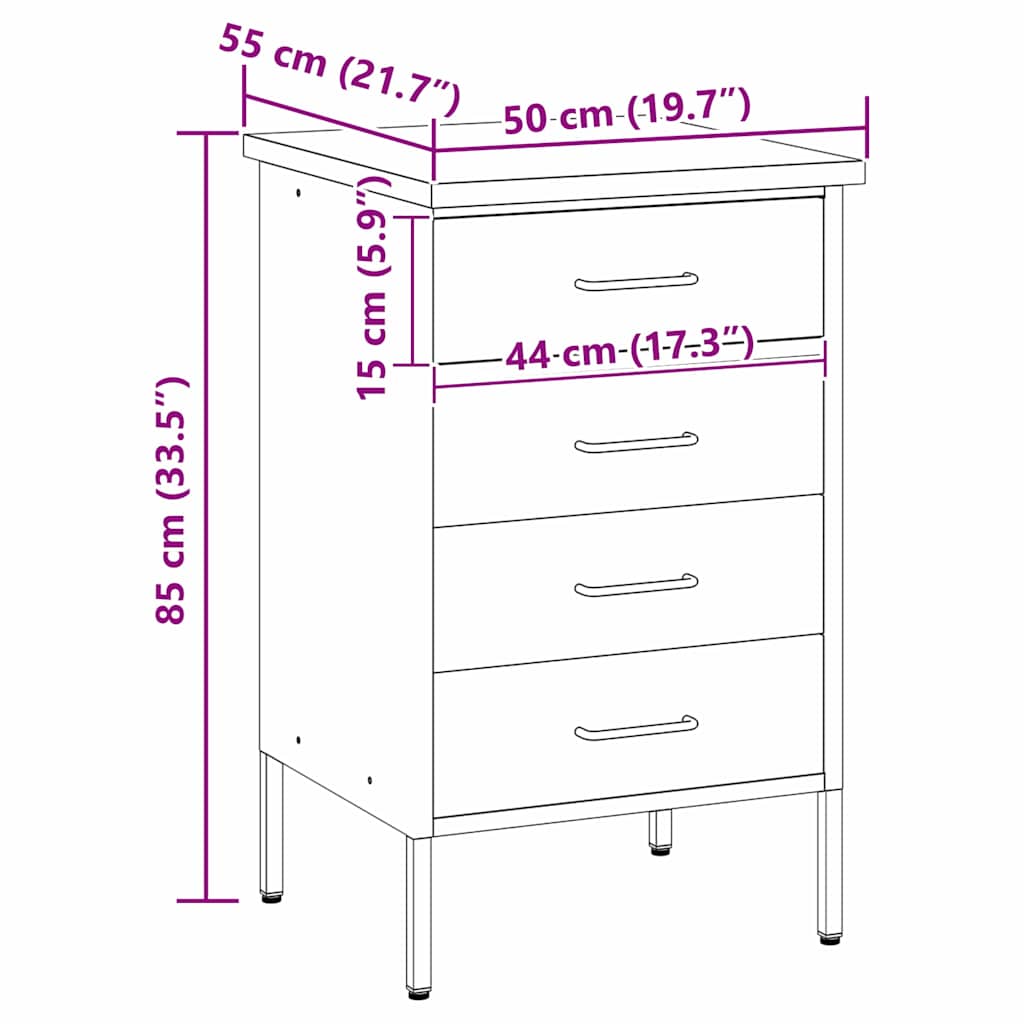 Werkbank Mit Schubladen Und Grau 50 X 55 X 85 Cm