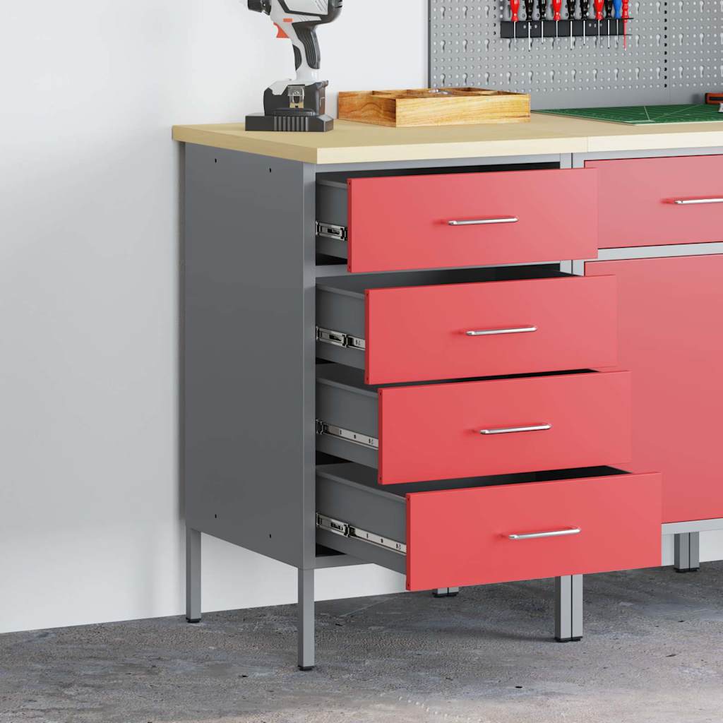 Werkbank Mit Schubladen Und Grau 50 X 55 X 85 Cm