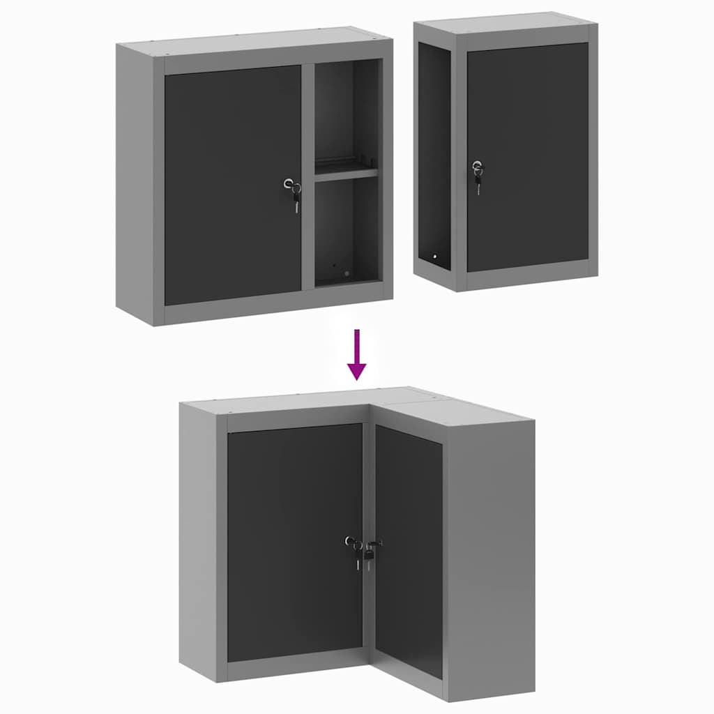 Werkzeugschrank Mit Regal Und Grau 50 X 20 X 55 Cm