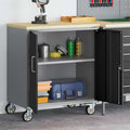 Werkbank Mit Regal Mit Rad Und Grau 75 X 45 X 85 Cm