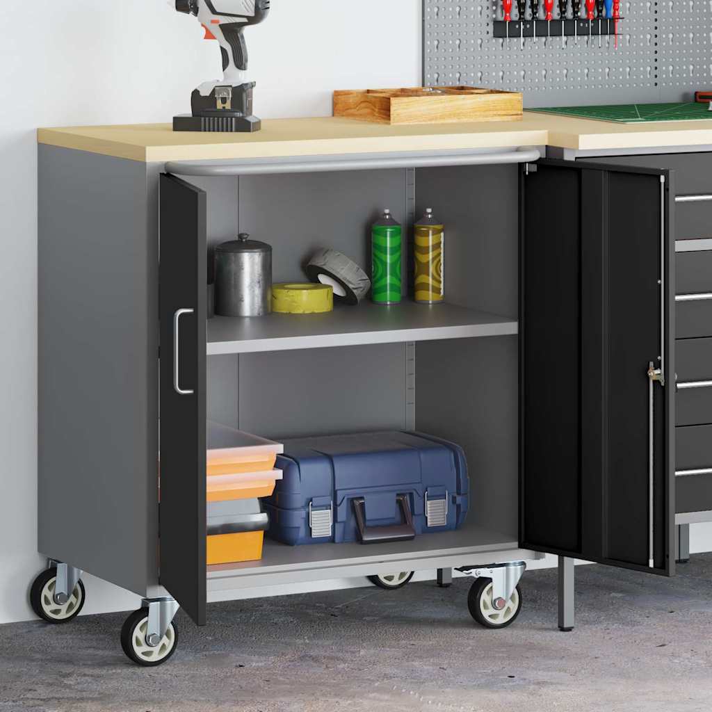 Werkbank Mit Regal Mit Rad Und Grau 75 X 45 X 85 Cm