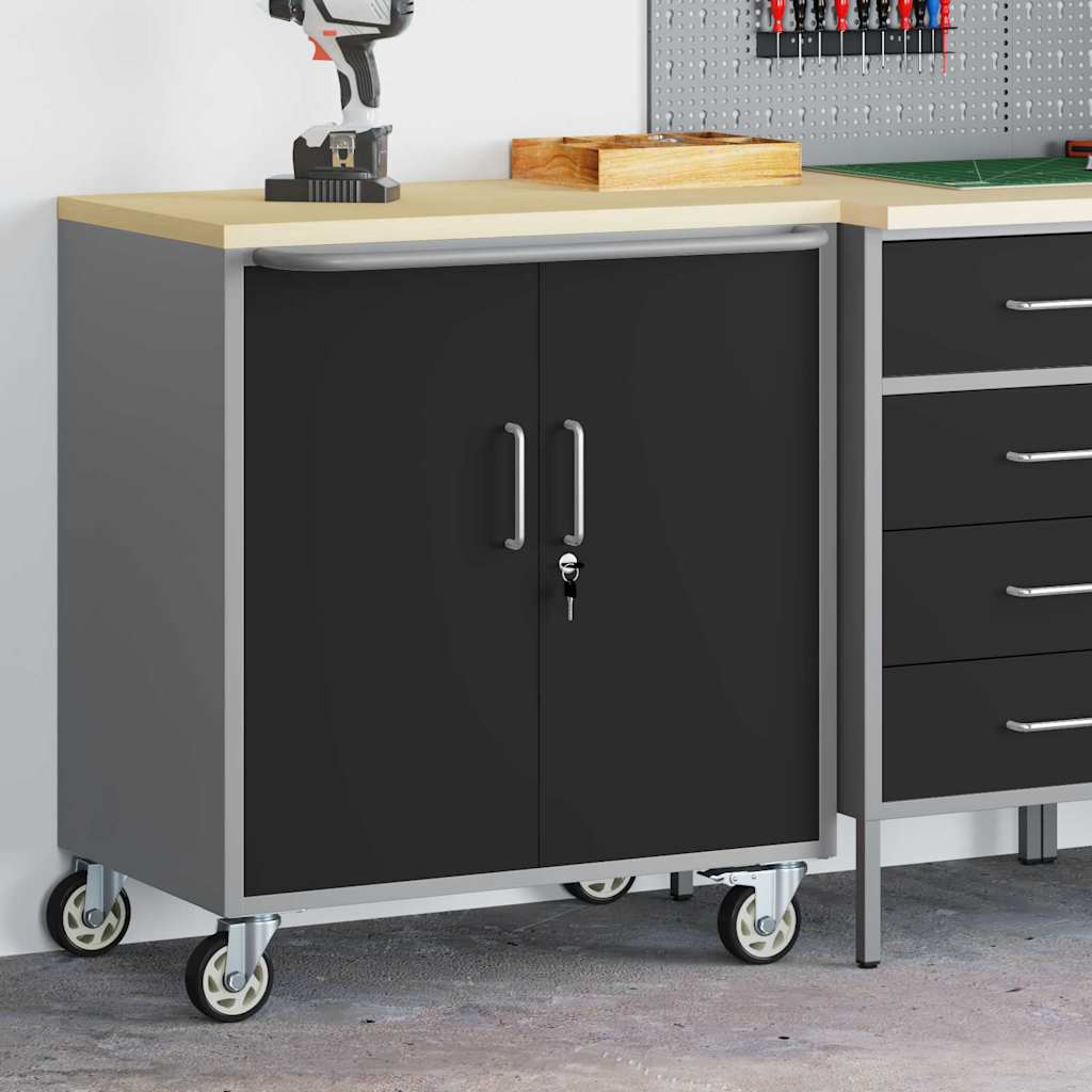 Werkbank Mit Regal Mit Rad Und Grau 75 X 45 X 85 Cm