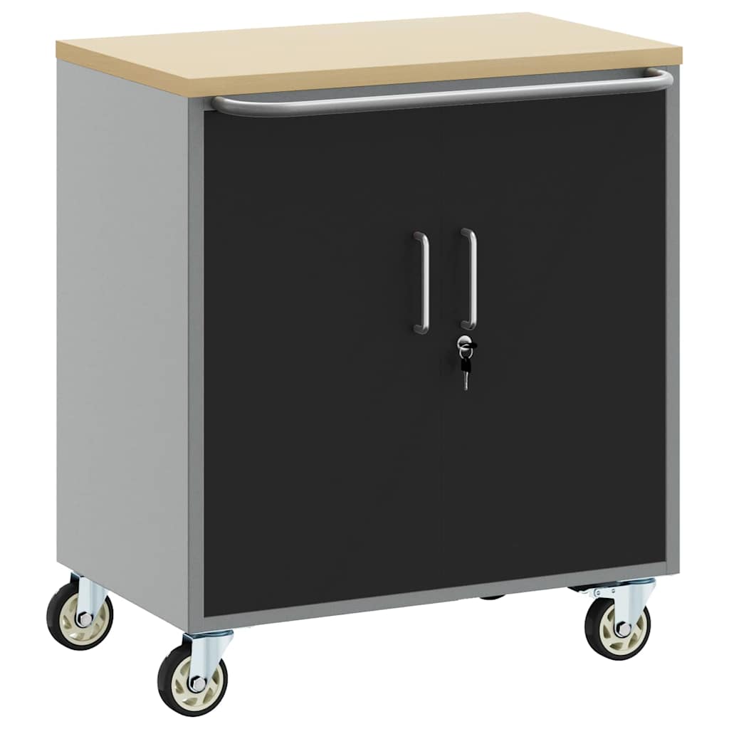 Werkbank Mit Regal Mit Rad Und Grau 75 X 45 X 85 Cm