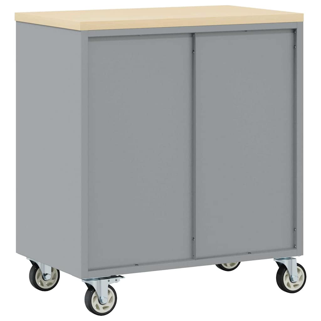 Werkbank Mit Regal Mit Rad Und Grau 75 X 45 X 85 Cm