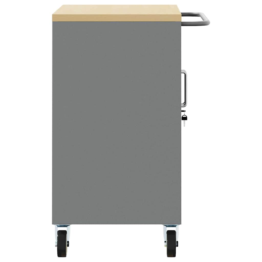 Werkbank Mit Regal Mit Rad Und Grau 75 X 45 X 85 Cm