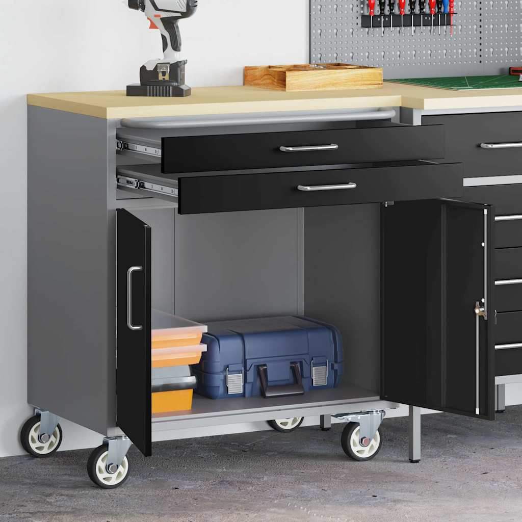 Werkbank Mit Regal Mit Rad Und Grau 75 X 45 X 85 Cm