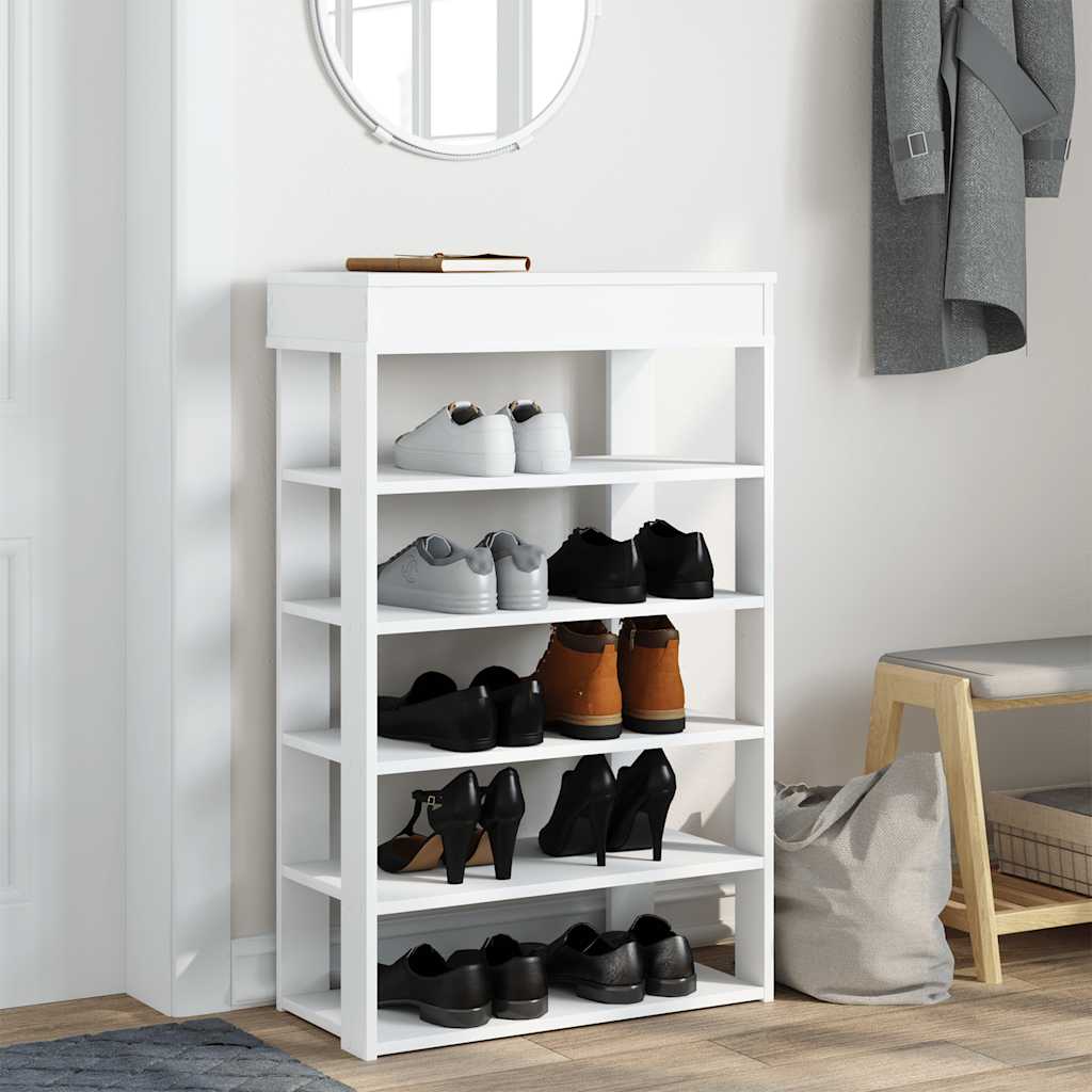 Schuhregal 60X30X98 Cm Holzwerkstoff Weiß