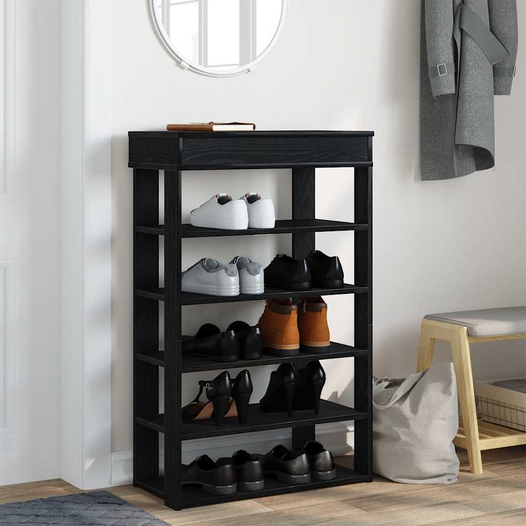 Schuhregal 60X30X98 Cm Holzwerkstoff Schwarz