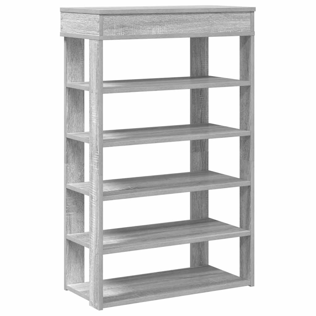 Schuhregal 60X30X98 Cm Holzwerkstoff Grau Sonoma