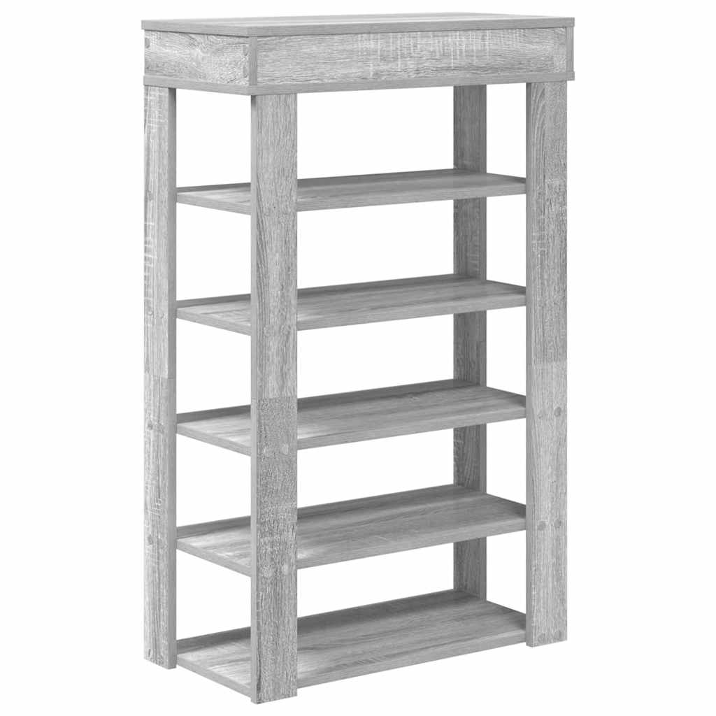 Schuhregal 60X30X98 Cm Holzwerkstoff Grau Sonoma
