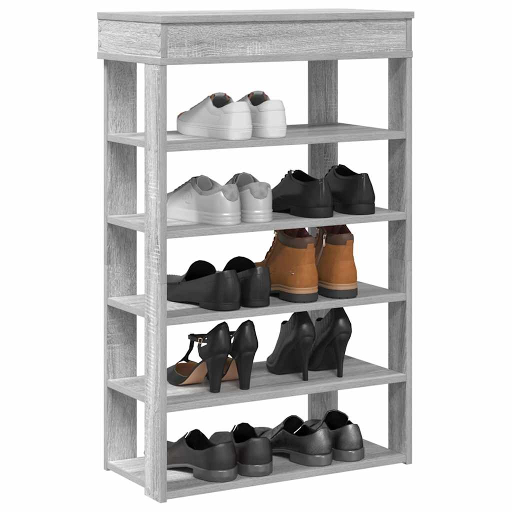 Schuhregal 60X30X98 Cm Holzwerkstoff Grau Sonoma