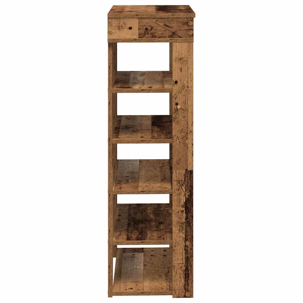 Schuhregal -Optik 60X30X98 Cm Holzwerkstoff Altholz