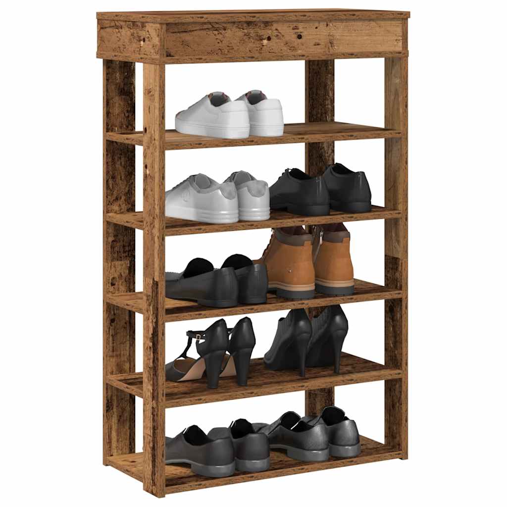 Schuhregal -Optik 60X30X98 Cm Holzwerkstoff Altholz