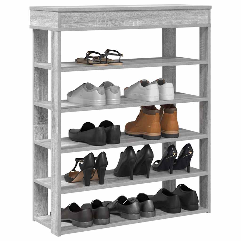 Schuhregal 60X30X98 Cm Holzwerkstoff Grau Sonoma