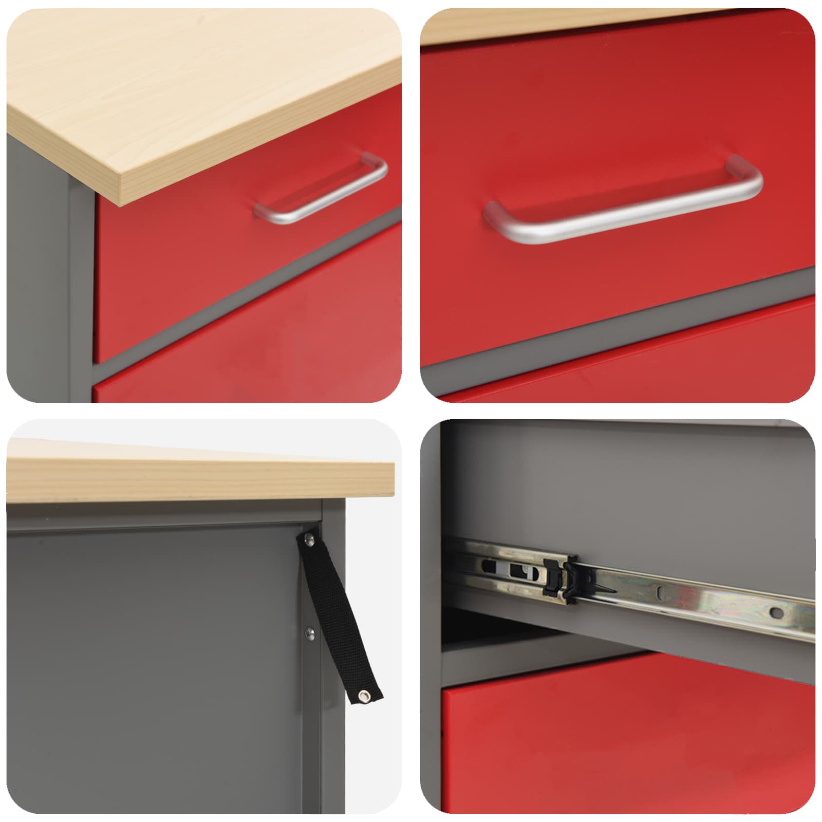Arbeitsschrankset Mit Schubladen 5 Pcs Und Grau
