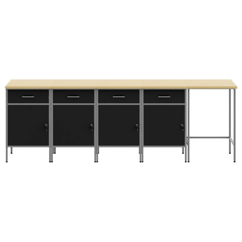 Arbeitsschrankset Mit Schubladen 5 Pcs Und Grau